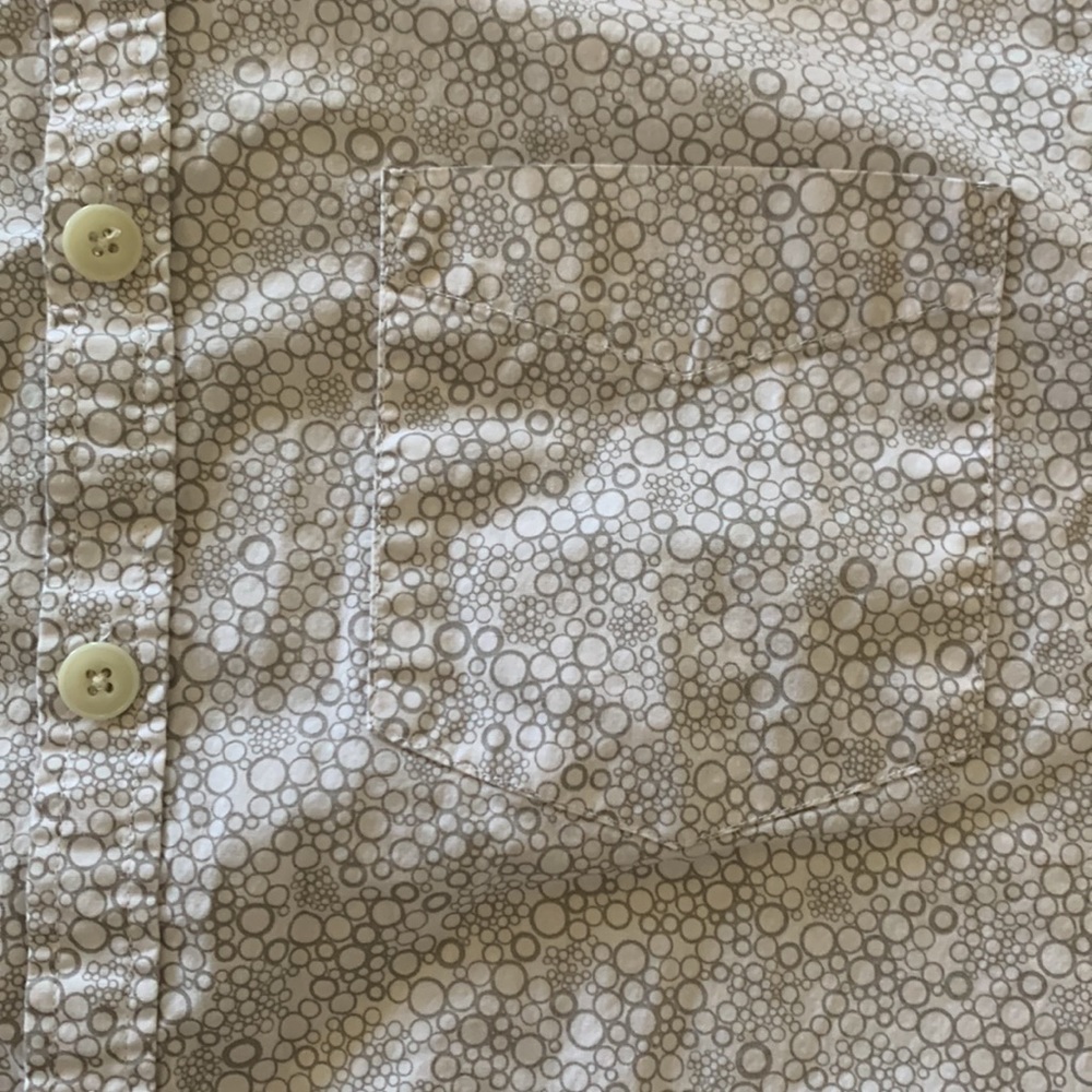 Short Sleeve Button Up Shirt w/ Bubble Print - Picture 2 of 4